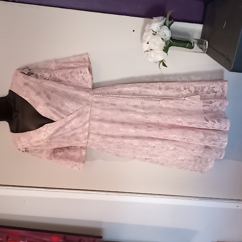 Blush Pink Lace Dress